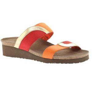 Naot Frankie Womens Sandals Gold Orange Red Size 38 EU 7 US Lightweight Stylish